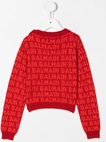 Thumbnail for your product : Balmain Kids All-Over Logo Knit Jumper