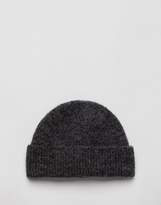 Thumbnail for your product : ASOS Design DESIGN mini fisherman beanie in brushed charcoal