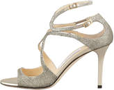 Thumbnail for your product : Jimmy Choo Ivette Glitter Fabric Crisscross Sandals