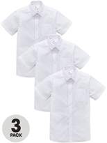 Thumbnail for your product : Very Boys 3 Pack Slim Short Sleeve School Shirts