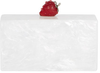 Edie Parker Jean Marbled Acrylic Strawberry Clutch Bag