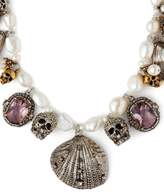 Thumbnail for your product : Alexander McQueen Crystal And Charm Embellished Pearl Necklace - Womens - Pearl