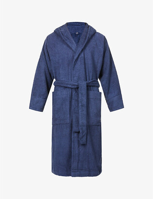 Tekla Classic brand-patch organic-cotton hooded bathrobe