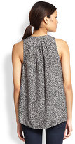 Thumbnail for your product : Joie Aruna Feather-Print Silk Tank