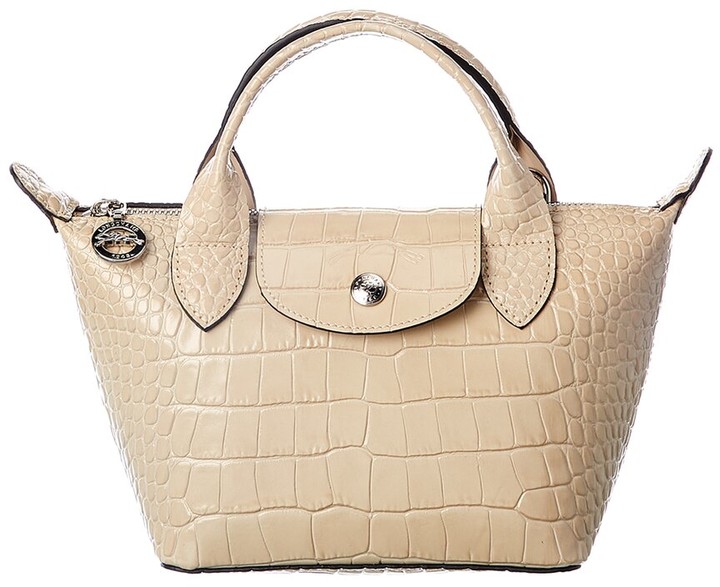 Longchamp Le Pliage Cuir Xs CrocEmbossed Leather Shoulder Bag ShopStyle