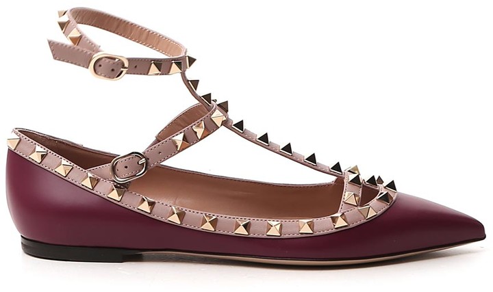 valentino rockstud ballerina flats sale