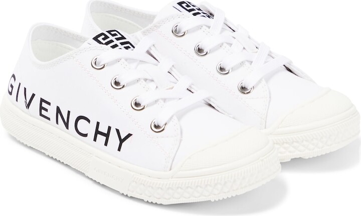 Givenchy Kids Logo-print canvas low-top sneakers