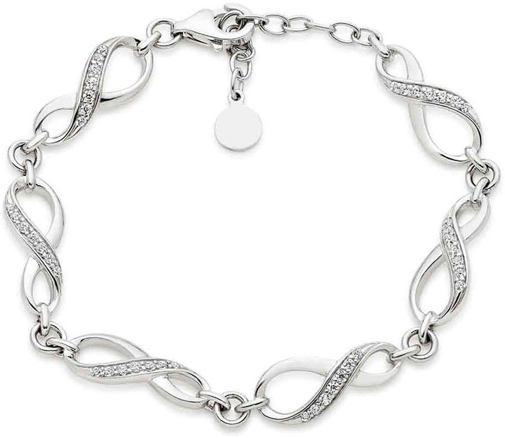Beaverbrooks Silver Cubic Zirconia Infinity Bracelet ShopStyle