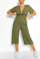 Thumbnail for your product : boohoo Plus Ribbed Twist Detail Jumpsuit