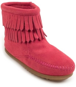 pink fringe boots