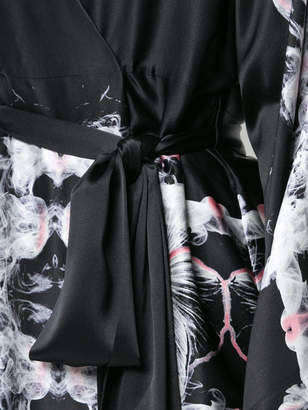 Thomas Wylde floral kimono-style dress