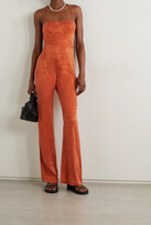 Thumbnail for your product : USISI SISTER Naomi Open-back Satin-jacquard Jumpsuit - Orange