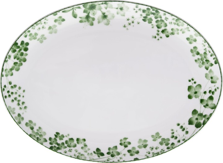 Noritake Bloomington Road Green Oval Platter, 14"