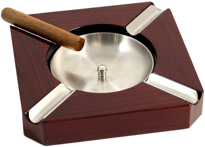 Bey-Berk 4-Cigar Lacquered Wood Ashtray