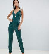 Thumbnail for your product : ASOS DESIGN Tall cami jumpsuit with peg leg and cut out in scatter embellishment