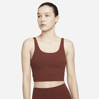 Nike Women's Yoga Luxe Infinalon Crop Top in Brown - ShopStyle