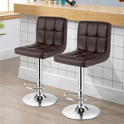 Square Swivel Adjustable Bar Stools, Brookford 26 63 Swivel Bar Stools With Backs And Arms