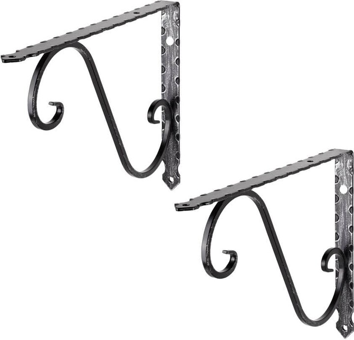 Dolle ORNAMENT 11 in. Wrought Iron Painted Steel Shelf Bracket Set of 2