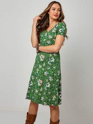 Joe Browns Pretty Floral Dress - Green/Multi