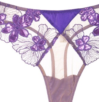 Fleur Du Mal Lace embroidered thong