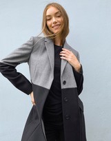 Thumbnail for your product : French Connection colourblock coat in black and grey