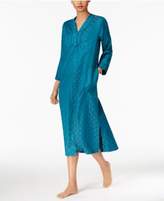 Thumbnail for your product : Miss Elaine Brushed-Back Satin Zip-Front Long Robe