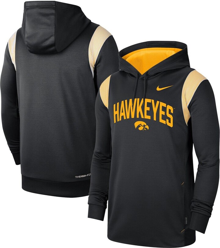 Men's Nike Black Iowa Hawkeyes 2022 Game Day Sideline Performance Pullover Hoodie