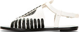 Thumbnail for your product : Proenza Schouler Black & White Woven Leather Flat Sandals