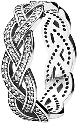 Pandora Silver Cz Braid Ring - ShopStyle