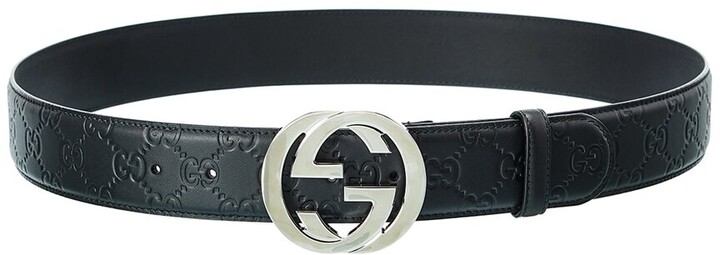 Gucci Unisex Signature Leather Belt - ShopStyle