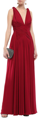ZUHAIR MURAD Knotted Pleated Silk-crepe Gown