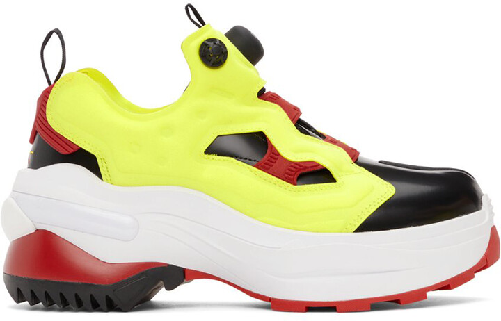 Maison Margiela Yellow & Black Reebok Edition Tabi Instapump Chunky Sneakers  - ShopStyle Trainers & Athletic Shoes