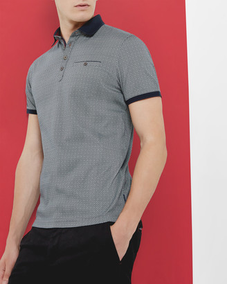Ted Baker Geo print cotton polo shirt