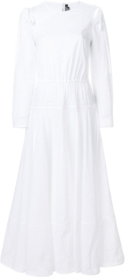 white peasant dress long
