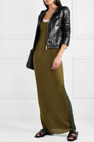 Thumbnail for your product : Helmut Lang Hooded Glossed Textured-leather And Ribbed Wool-blend Jacket
