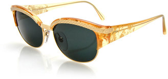 Christian Dior Printed Embossed Square Sunglasses, Gold