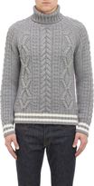 Thumbnail for your product : Moncler Contrast-Knit Wool Sweater-Grey