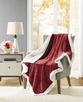 Martha Stewart Collection Classic Textured Reversible Sherpa Throw