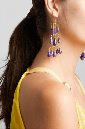Pippa Small 18-karat Gold Sugilite Earrings