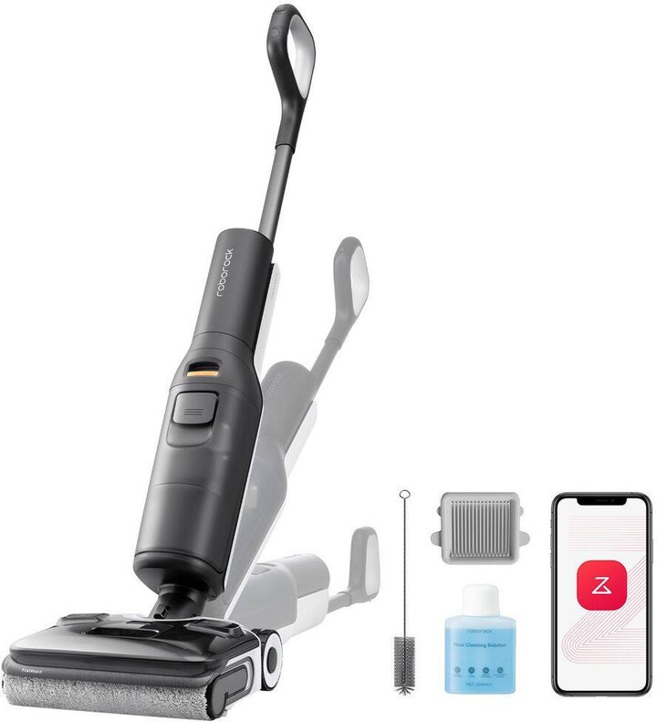 Roborock F25Ace, Cordless Hard Floor Cleaner, Wet-Dry, Auto Soap Dispenser, Navigation, and Self-Cleaning Technology In Black