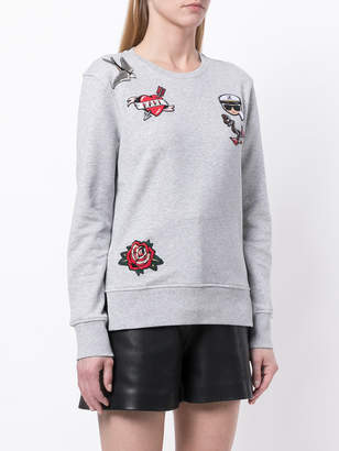 Karl Lagerfeld Paris embroiderd patch sweatshirt