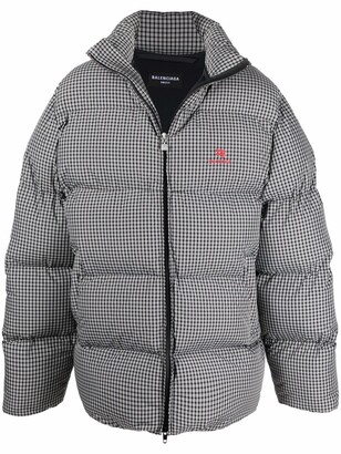 Balenciaga Check Pattern Puffer Jacket