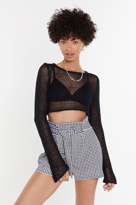 Nasty Gal Womens Walk in the Park Gingham High-Waisted Shorts - Black - 10