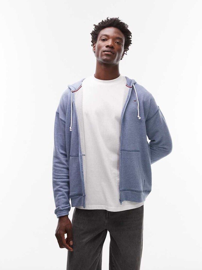 Tommy Hilfiger lounge full zip hoodie in blue heather