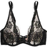Thumbnail for your product : Agent Provocateur Essie Satin-trimmed Leavers Lace And Stretch-tulle Underwired Bra
