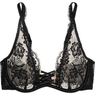 Agent Provocateur Essie Satin-trimmed Leavers Lace And Stretch-tulle Underwired Bra