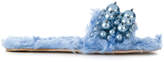 Thumbnail for your product : Miu Miu embellished shearling sandals