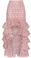 Giambattista Valli Floral ruffle asymmetric skirt