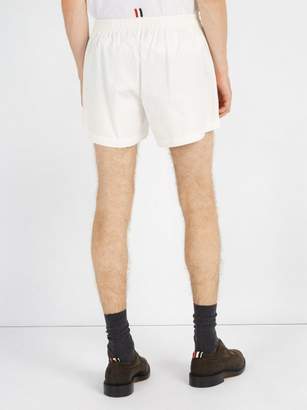 Thom Browne Cotton Twill Rugby Shorts - Mens - White