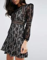 Thumbnail for your product : Forever Unique Lace Long Sleeve Smock Dress